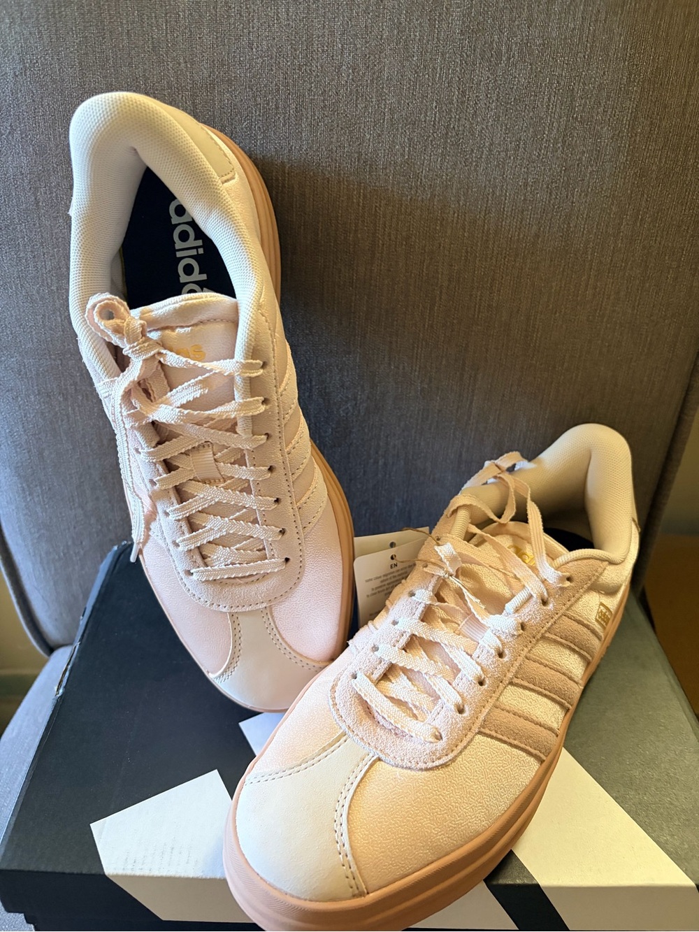 adidas Women's Blush Pink Leather & Suede Sneakers